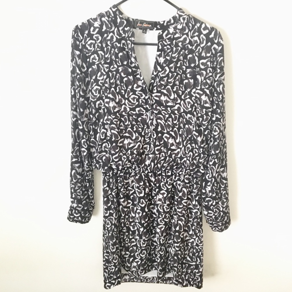 SAM EDELMAN ANIMAL PRINT LONG SLEEVE DRESS - Picture 2 of 8